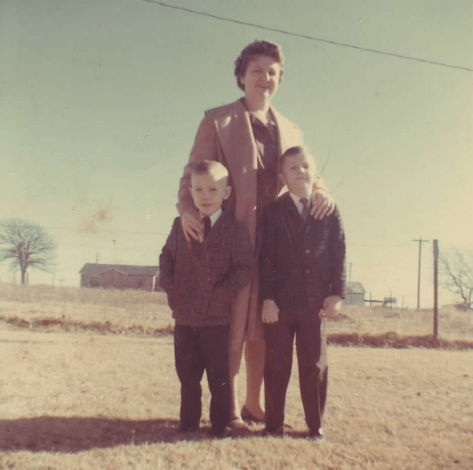 Ona Mae Winters with (L-to-R) Bobby Winters and Jerry Winters.